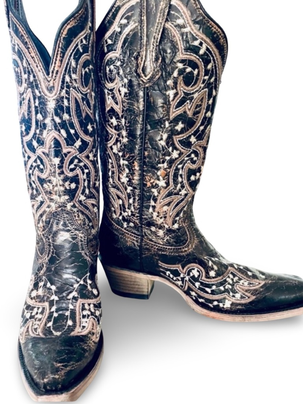 JB Dillon cowboy boots -dark brown/ cream stitching size 6.5 - 🤠 ($299 retail)